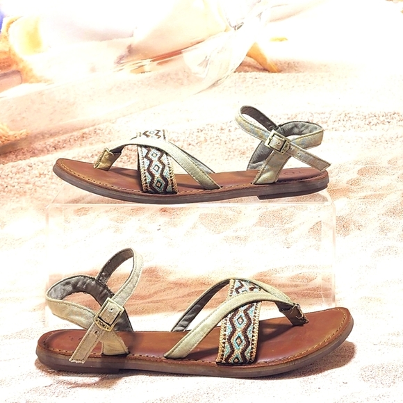 TOMS - Sandal flip-flop, Lexie desert taupe, size 6.5 - Picture 2 of 10
